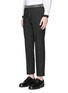 Front View - Click To Enlarge - ALEXANDER MCQUEEN - Stud waistband wool-Mohair pants