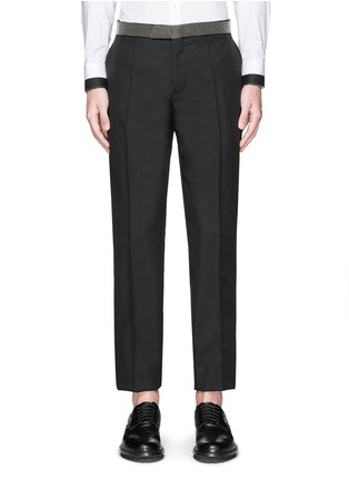 Main View - Click To Enlarge - ALEXANDER MCQUEEN - Stud waistband wool-Mohair pants
