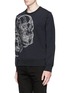 Front View - Click To Enlarge - ALEXANDER MCQUEEN - Skull sketch embroidery organic cotton sweatshirt