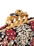 Detail View - Click To Enlarge - ALEXANDER MCQUEEN - Crystal flower satin knuckle clutch