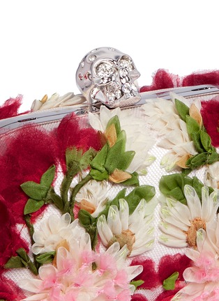 Detail View - Click To Enlarge - ALEXANDER MCQUEEN - Classic skull exploding flower box clutch