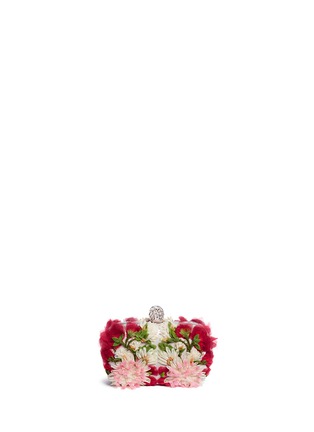 Main View - Click To Enlarge - ALEXANDER MCQUEEN - Classic skull exploding flower box clutch