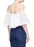 Back View - Click To Enlarge - 72723 - Broderie anglaise cotton off-shoulder top