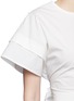 Detail View - Click To Enlarge - 72723 - Sash waist cotton poplin cropped top