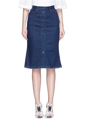Main View - Click To Enlarge - 72723 - Button front denim skirt