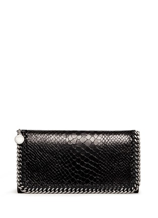 Main View - Click To Enlarge - STELLA MCCARTNEY - 'Falabella' chain border snake effect continental wallet