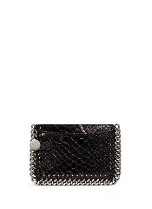 Main View - Click To Enlarge - STELLA MCCARTNEY - 'Falabella' chain border snake effect card holder