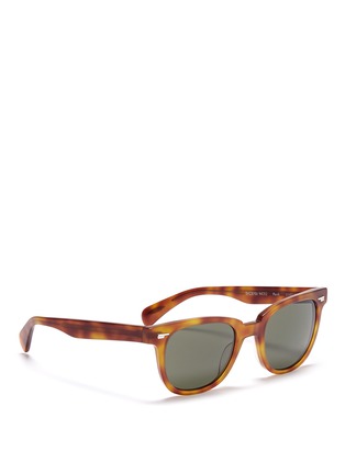 Figure View - Click To Enlarge - OLIVER PEOPLES - 'Masek' matte tortoiseshell acetate sunglasses