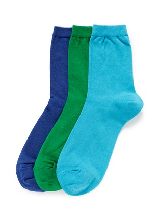 Main View - Click To Enlarge - HANSEL FROM BASEL - 'Cool' crew socks 3-pair pack