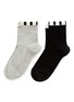 Main View - Click To Enlarge - HANSEL FROM BASEL - 'Norm' stripe cuff anklet socks 2-pair pack