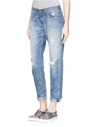 Front View - Click To Enlarge - RAG & BONE - 'Boyfriend' splotched distressed jeans