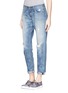Front View - Click To Enlarge - RAG & BONE - 'Boyfriend' splotched distressed jeans