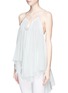 Front View - Click To Enlarge - CHLOÉ - Drop collar silk crepon top