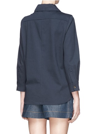 Back View - Click To Enlarge - CHLOÉ - Cotton twill blouse