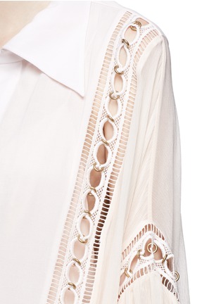 Detail View - Click To Enlarge - CHLOÉ - Eyelet lace balloon sleeve tunic dress