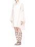 Figure View - Click To Enlarge - CHLOÉ - Eyelet lace balloon sleeve tunic dress