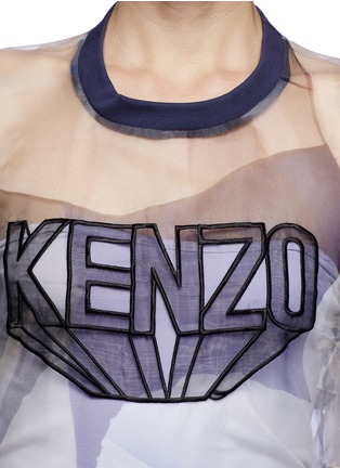 Detail View - Click To Enlarge - KENZO - Logo embroidery organza sweatshirt