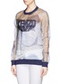 Front View - Click To Enlarge - KENZO - Logo embroidery organza sweatshirt