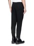 Back View - Click To Enlarge - NEIL BARRETT - Leather stretch waistband bonded jersey pants