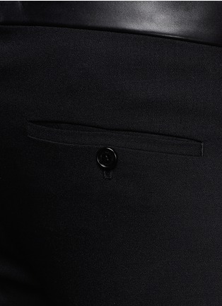 Detail View - Click To Enlarge - NEIL BARRETT - Leather waistband wool crepe tuxedo pants
