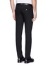 Back View - Click To Enlarge - NEIL BARRETT - Leather waistband wool crepe tuxedo pants