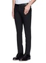 Front View - Click To Enlarge - NEIL BARRETT - Leather waistband wool crepe tuxedo pants