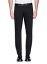 Main View - Click To Enlarge - NEIL BARRETT - Leather waistband wool crepe tuxedo pants