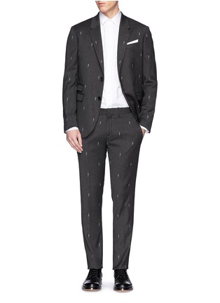 Figure View - Click To Enlarge - NEIL BARRETT - Thunderbolt wool blend blazer