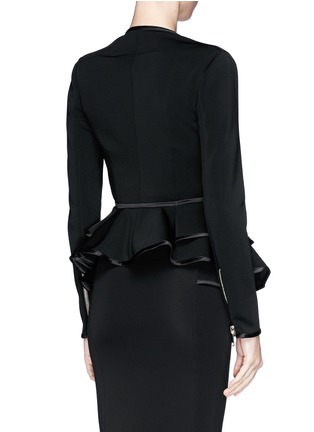 Back View - Click To Enlarge - GIVENCHY - Waterfall peplum double-bonded jersey jacket