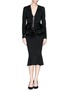 Figure View - Click To Enlarge - GIVENCHY - Waterfall peplum double-bonded jersey jacket