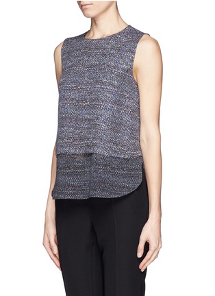 Front View - Click To Enlarge - THEORY - 'Hodal' C silk tweedscape print tank top