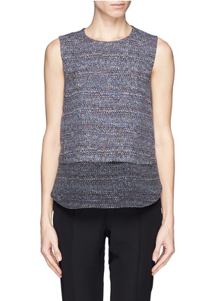 Main View - Click To Enlarge - THEORY - 'Hodal' C silk tweedscape print tank top