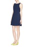 Figure View - Click To Enlarge - ALICE & OLIVIA - 'Shanna' boat neck pleated dress