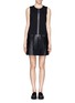 Main View - Click To Enlarge - THEORY - 'Haddie' leather combo shift dress