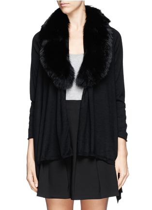 Main View - Click To Enlarge - ALICE & OLIVIA - 'Izzy' fox fur collar open front cardigan