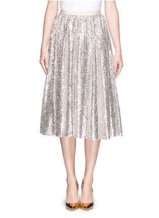 Main View - Click To Enlarge - ALICE & OLIVIA - 'Justina' nude sequin flare skirt