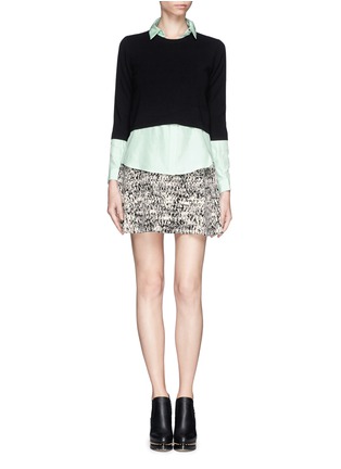Figure View - Click To Enlarge - THEORY - 'Doreene' pixel knit flare skirt
