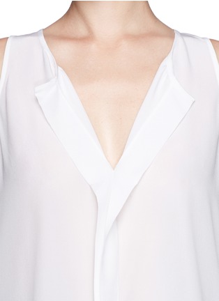 Detail View - Click To Enlarge - ALICE & OLIVIA - Faux placket silk sleeveless blouse