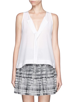 Main View - Click To Enlarge - ALICE & OLIVIA - Faux placket silk sleeveless blouse