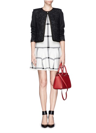 Detail View - Click To Enlarge - ALICE & OLIVIA - "Selma" checkered drop waist dress