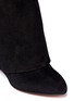 Detail View - Click To Enlarge - GIVENCHY - Shark tooth turn lock suede wedge boots