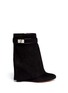 Main View - Click To Enlarge - GIVENCHY - Shark tooth turn lock suede wedge boots