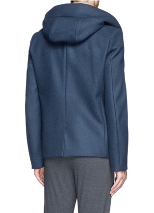 Back View - Click To Enlarge - ATTACHMENT - Wide lapel wool-cashmere hood coat