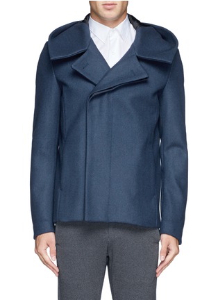 Main View - Click To Enlarge - ATTACHMENT - Wide lapel wool-cashmere hood coat