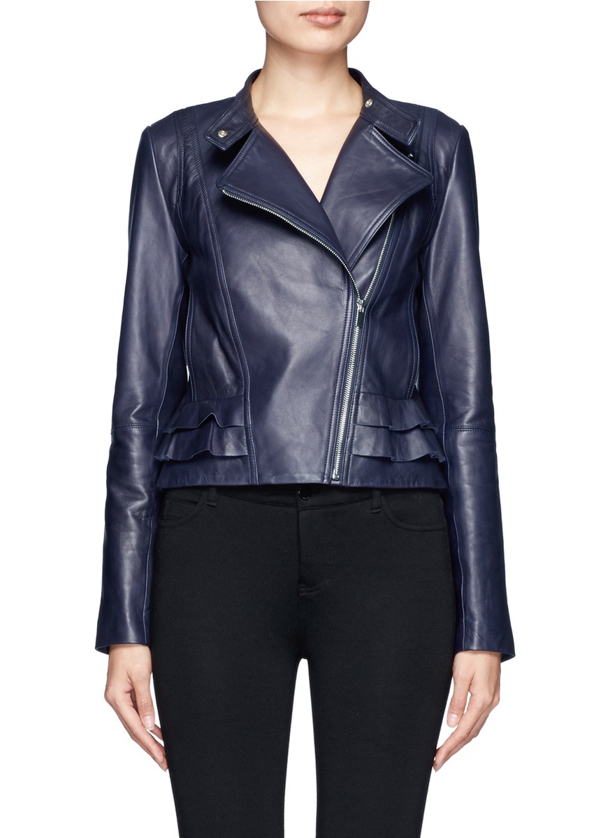 Asymmetrical zip peplum leather jacket in my opinion | Leather Studded ...