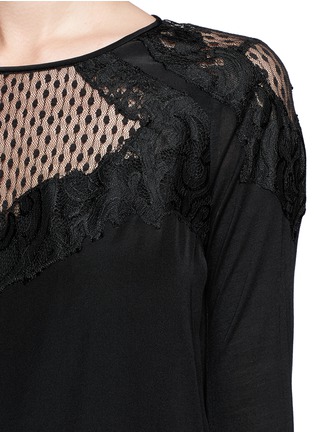 Detail View - Click To Enlarge - DIANE VON FURSTENBERG - Nadia lace-panel silk blouse
