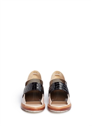 Figure View - Click To Enlarge - 3.1 PHILLIP LIM - Darwin texture strap peep-toe leather loafers