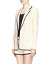 Front View - Click To Enlarge - DIANE VON FURSTENBERG - Contrast piping stretch crepe blazer
