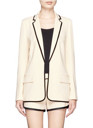 Main View - Click To Enlarge - DIANE VON FURSTENBERG - Contrast piping stretch crepe blazer