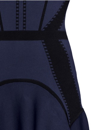 Detail View - Click To Enlarge - DIANE VON FURSTENBERG - Rhonda V-neck contrast seam knitted flare dress